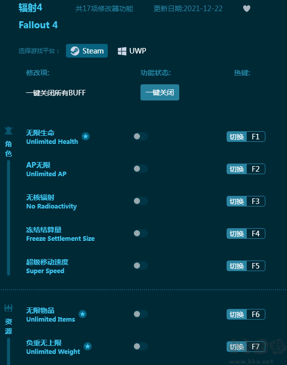 辐射4修改器十七项