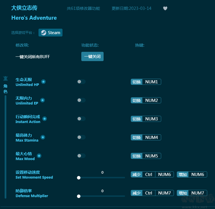 大侠立志传全能修改器