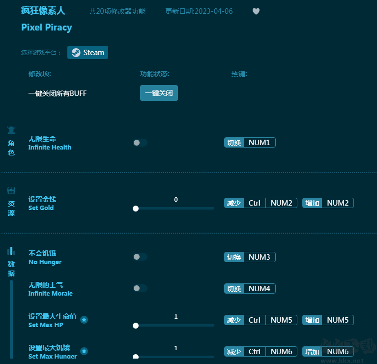 像素海盗二十项修改器