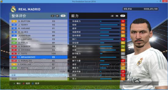 实况足球2016转世球员数据全面解析