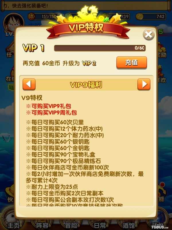 航海王强者之路VIP各等级价格与特权全解析