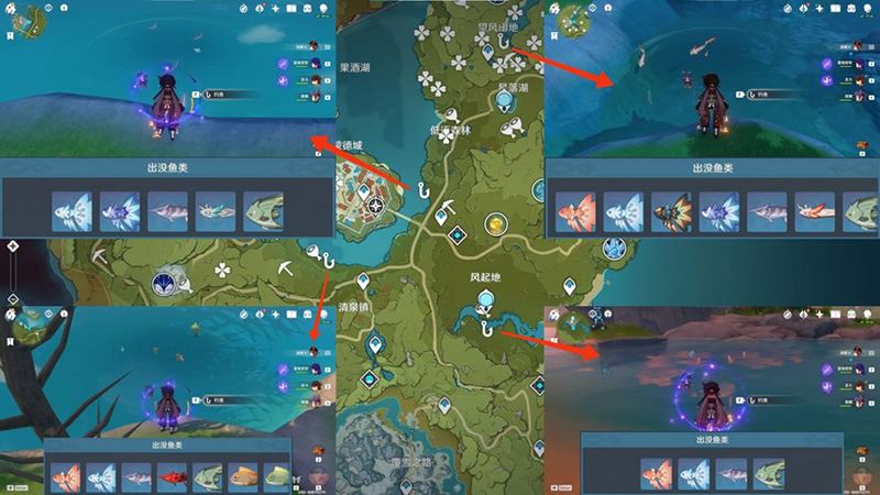 原神钓鱼点位置分布图,掌握各地图绝佳垂钓之处
