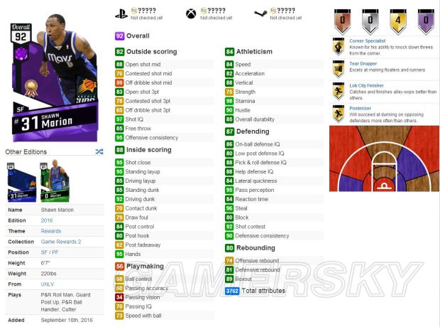 NBA2K17称霸赛奖励球员徽章全解析