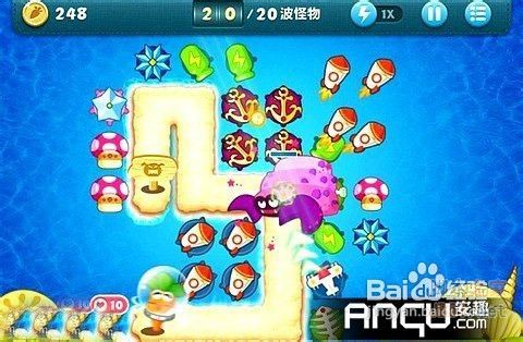 保卫萝卜深海1金萝卜布阵图轻松通关秘籍