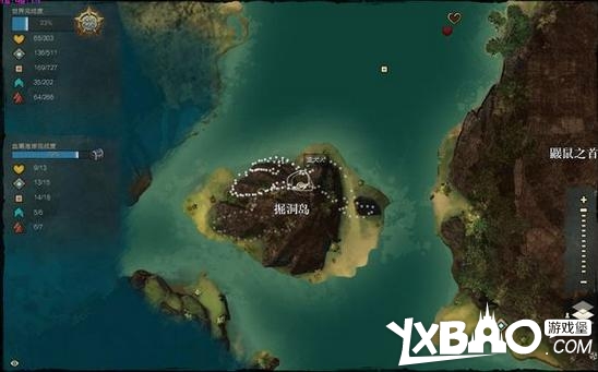 激战2血潮海岸掘洞岛的进入方法及成就点入口详解